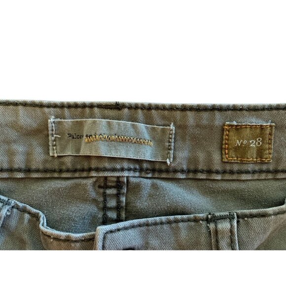 Pilcro & the Letterpress Anthropologie Gray Low Rise Skinny Jeans Zip Pockets 28 - Picture 7 of 9